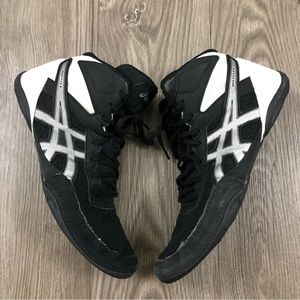 Asics Matflex 6 Wrestling Shoes Black White Silver 1081A021 Mens Size 8.5.